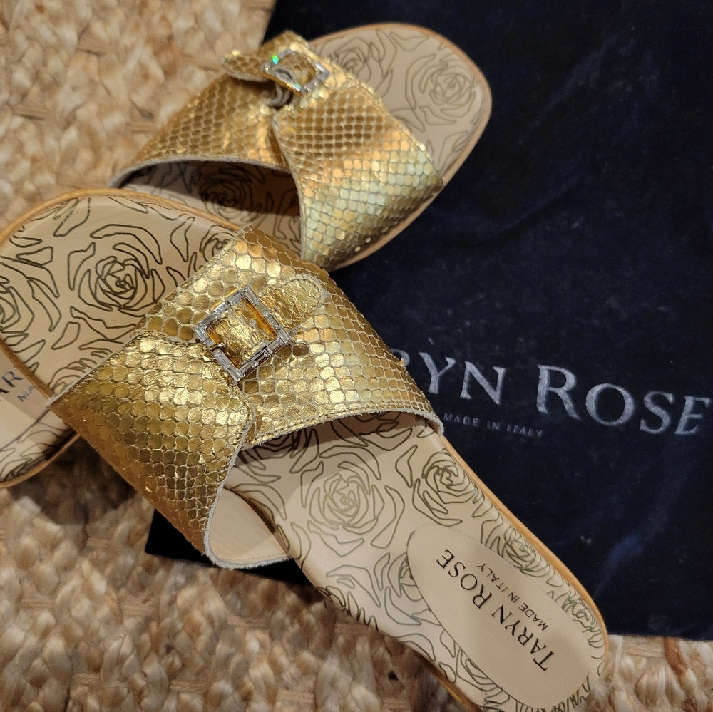 Taryn Rose Sandals With Rhinestone Buckles - Picture 9 of 10